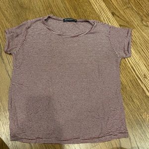 Brandy Melville striped top (maroon/white)